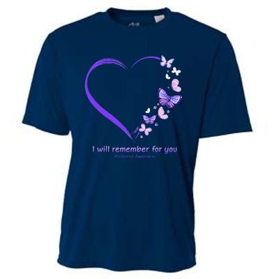 I Will Remember For You Butterfly Alzheimers Awareness Cooling Performance Crew T-Shirt