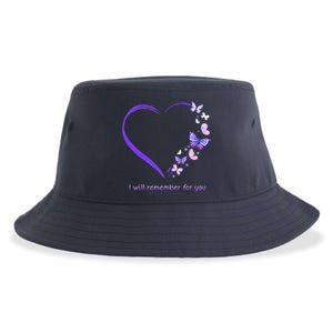 I Will Remember For You Butterfly Alzheimers Awareness Sustainable Bucket Hat