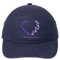 I Will Remember For You Butterfly Alzheimers Awareness 7-Panel Snapback Hat