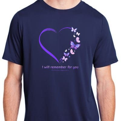 I Will Remember For You Butterfly Alzheimers Awareness Adult ChromaSoft Performance T-Shirt