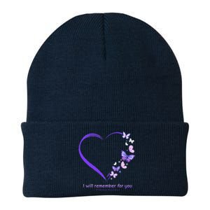 I Will Remember For You Butterfly Alzheimers Awareness Knit Cap Winter Beanie