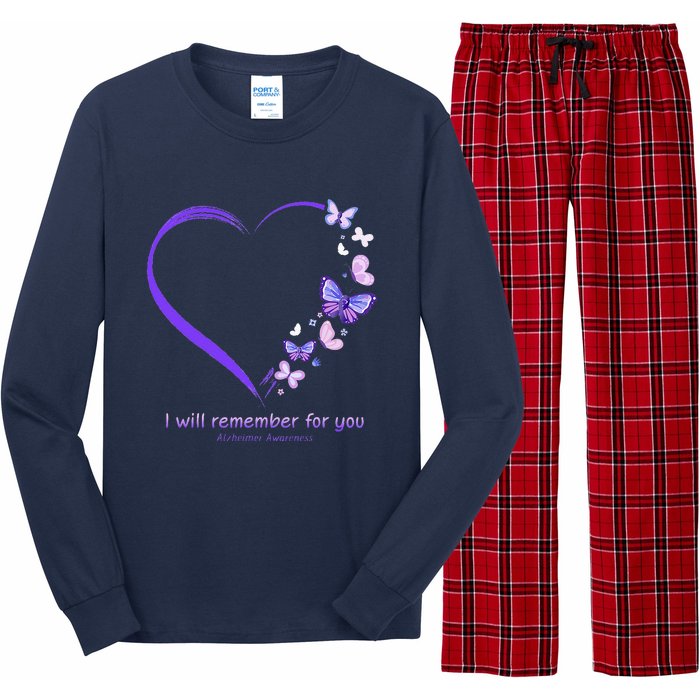 I Will Remember For You Butterfly Alzheimers Awareness Long Sleeve Pajama Set