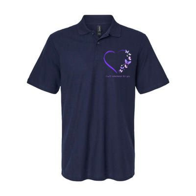 I Will Remember For You Butterfly Alzheimers Awareness Softstyle Adult Sport Polo