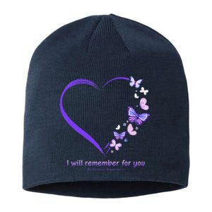 I Will Remember For You Butterfly Alzheimers Awareness Sustainable Beanie