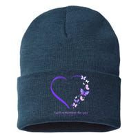 I Will Remember For You Butterfly Alzheimers Awareness Sustainable Knit Beanie