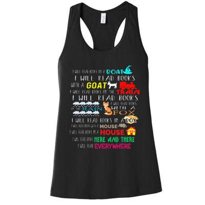 I Will Read Books On A Boat & Everywhere Reading Women's Racerback Tank