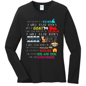 I Will Read Books On A Boat & Everywhere Reading Ladies Long Sleeve Shirt