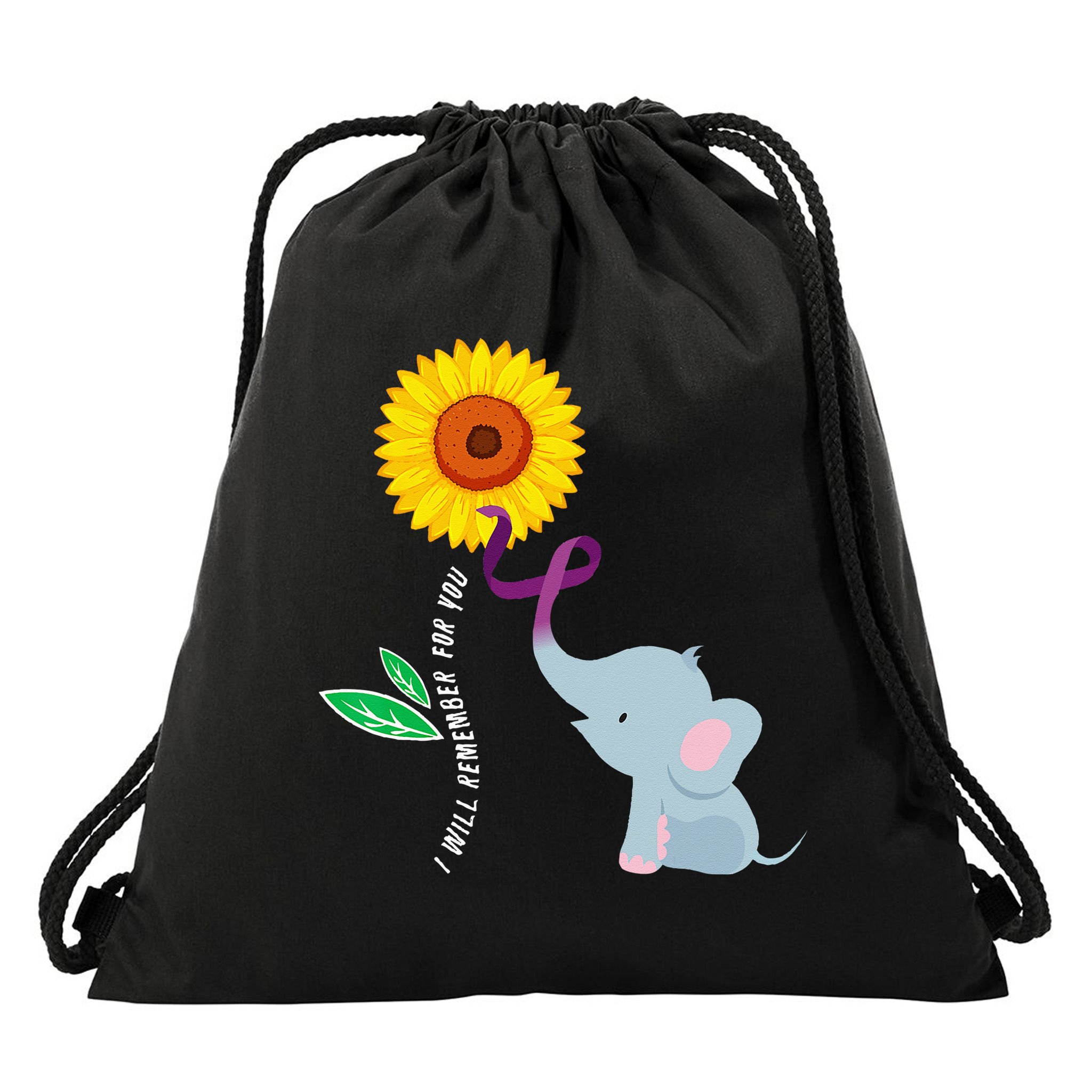 I Will Remember For You ALZ Dementia Alzheimers Awareness Drawstring Bag