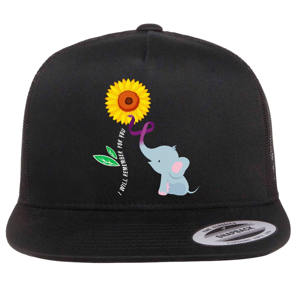 I Will Remember For You ALZ Dementia Alzheimers Awareness Flat Bill Trucker Hat