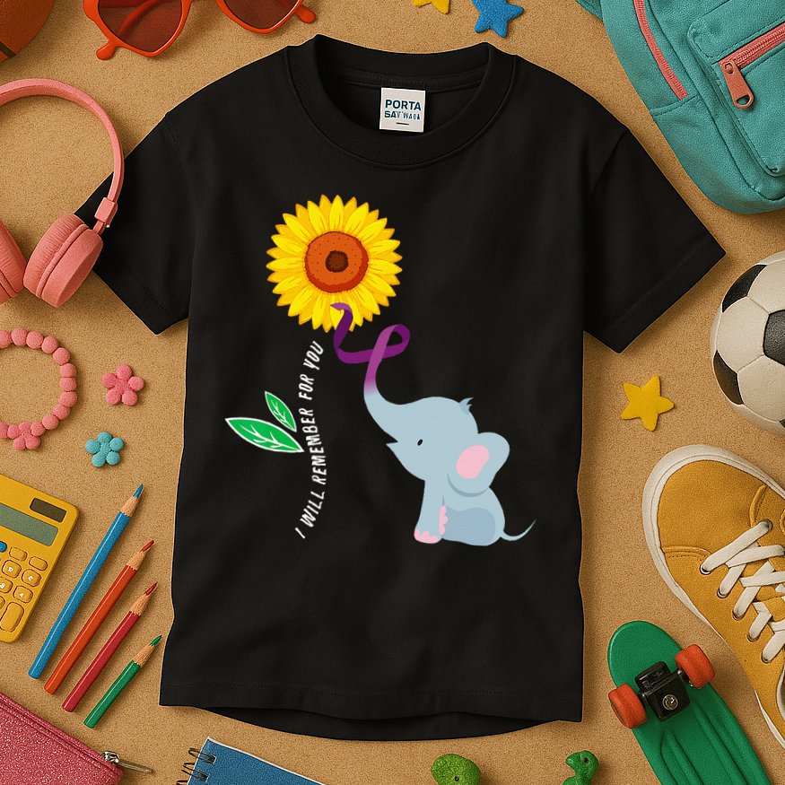 I Will Remember For You ALZ Dementia Alzheimers Awareness Kids T-Shirt