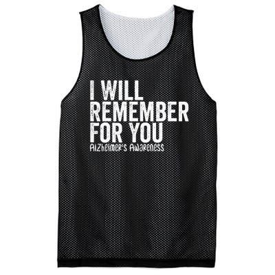 I Will Remember For You Dementia Alzheimers Awareness Mesh Reversible Basketball Jersey Tank