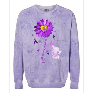 I Will Remember For You Elephant Alzheimers Awareness Colorblast Crewneck Sweatshirt