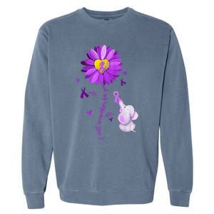 I Will Remember For You Elephant Alzheimers Awareness Garment-Dyed Sweatshirt