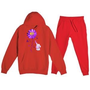 I Will Remember For You Elephant Alzheimers Awareness Premium Hooded Sweatsuit Set