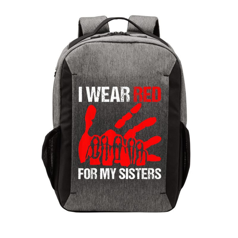 I Wear Red For MySister Native American Stop MMIW Red Hand Vector Backpack