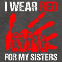 I Wear Red For MySister Native American Stop MMIW Red Hand Vector Backpack