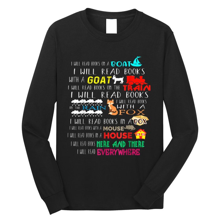 I Will Read Books On A Boat & Everywhere Reading Kid Long Sleeve Shirt