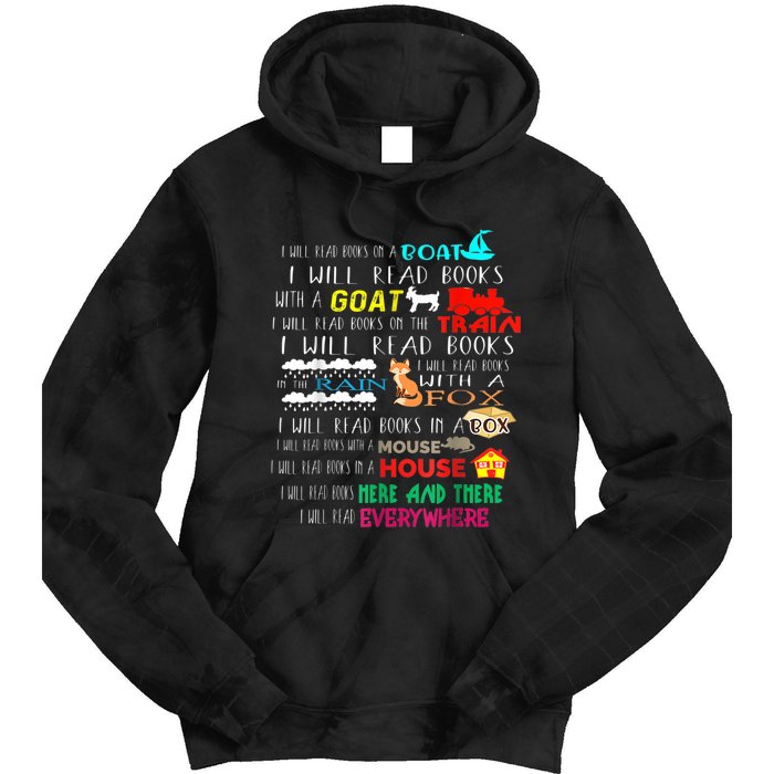 I Will Read Books On A Boat & Everywhere Reading Kid Tie Dye Hoodie