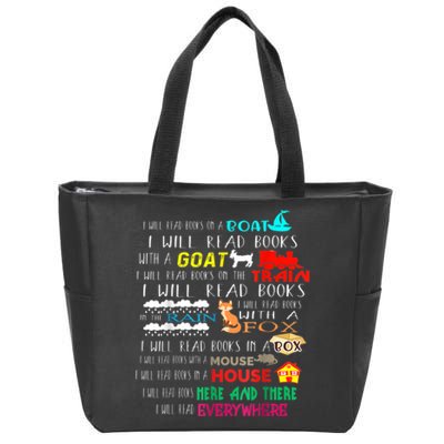 I Will Read Books On A Boat & Everywhere Reading Kid Zip Tote Bag