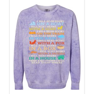 I Will Read Books On A Boat And Everywhere Reading Gifts Colorblast Crewneck Sweatshirt