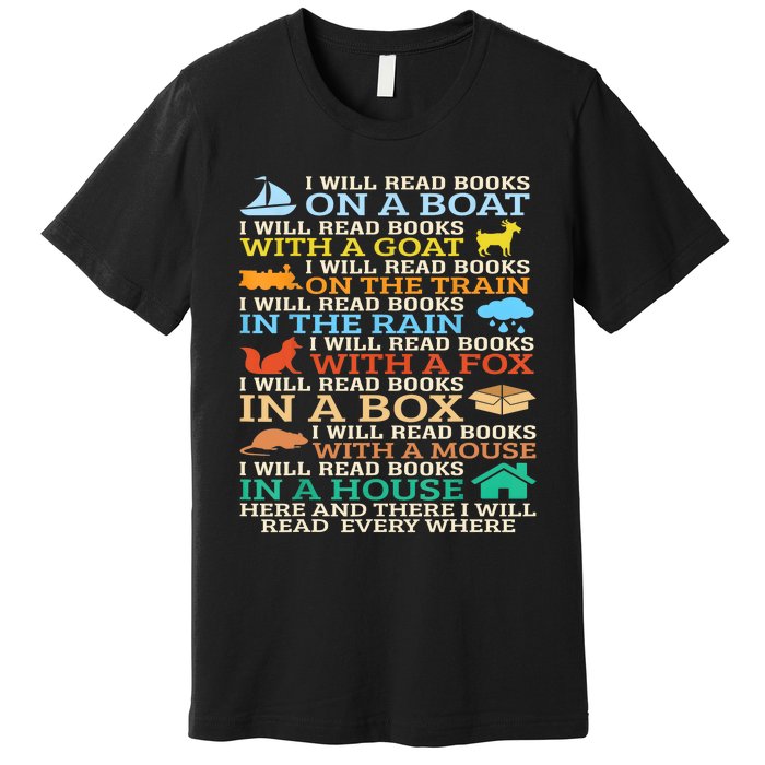 I Will Read Books On A Boat And Everywhere Reading Gifts Premium T-Shirt