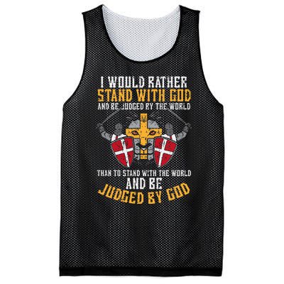 I Would Rather Stand With God Jesus Christian Mesh Reversible Basketball Jersey Tank