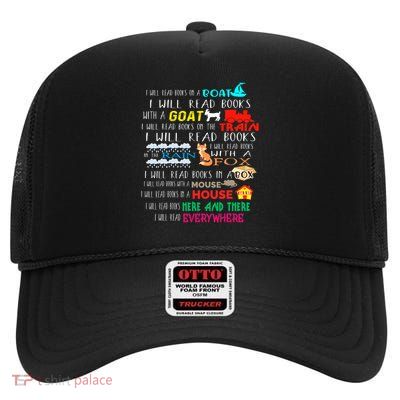 I Will Read Books On A Boat & Everywhere Reading Gifts High Crown Mesh Back Trucker Hat