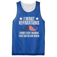 I Want Reparations From Every Moron That Voted For Biden Mesh Reversible Basketball Jersey Tank