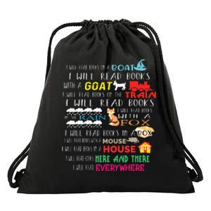 I Will Read Books On A Boat & Everywhere Reading Gifts Drawstring Bag