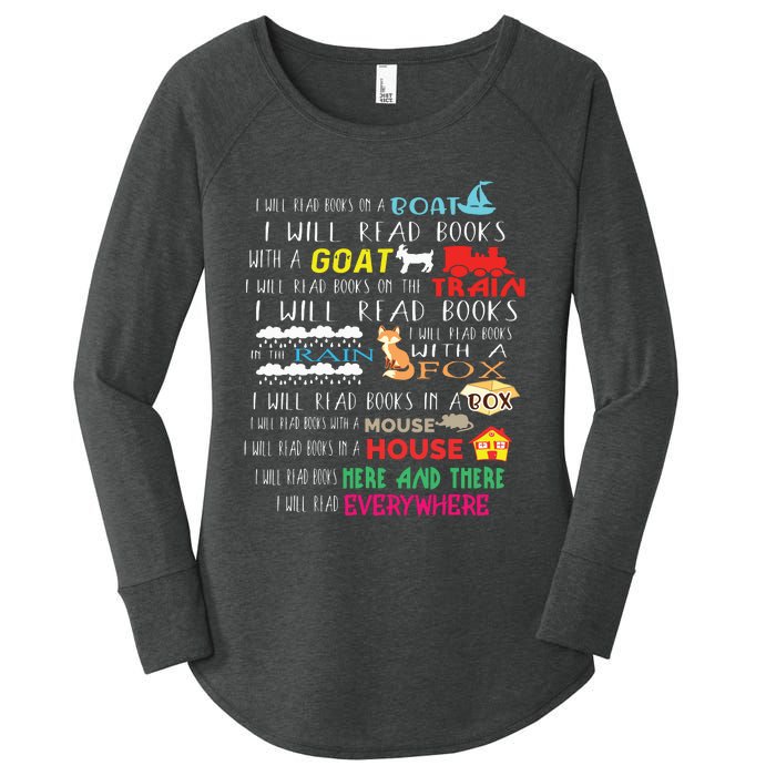 I Will Read Books On A Boat & Everywhere Reading Gifts Women's Perfect Tri Tunic Long Sleeve Shirt