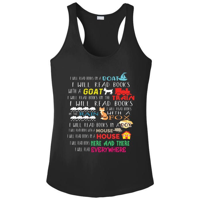 I Will Read Books On A Boat & Everywhere Reading Gifts Ladies PosiCharge Competitor Racerback Tank