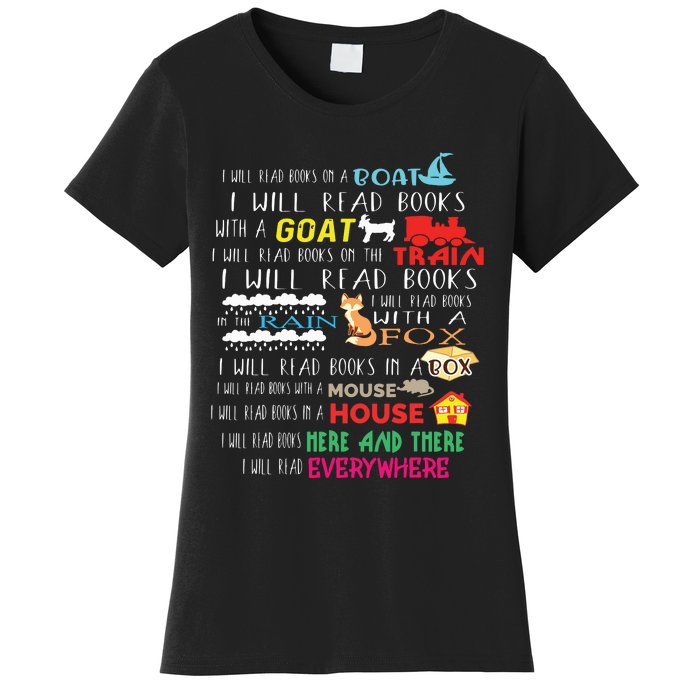 I Will Read Books On A Boat & Everywhere Reading Gifts Women's T-Shirt