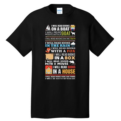 I Will Read Books On A Boat Reading Gift For Readers Tall T-Shirt