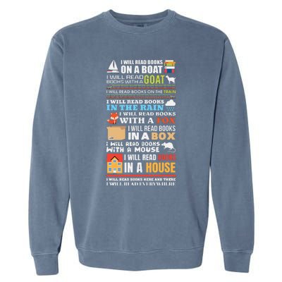 I Will Read Books On A Boat Reading Gift For Readers Garment-Dyed Sweatshirt