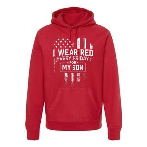 I Wear Red Every Friday For My Son Mom Dad Premium Hoodie