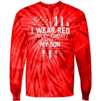 I Wear Red Every Friday For My Son Mom Dad Tie-Dye Long Sleeve Shirt