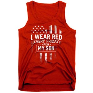 I Wear Red Every Friday For My Son Mom Dad Tank Top