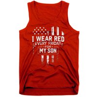 I Wear Red Every Friday For My Son Mom Dad Tank Top