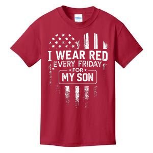 I Wear Red Every Friday For My Son Mom Dad Kids T-Shirt