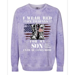 I Wear Red On Fridays For My SON Until He Comes Home Colorblast Crewneck Sweatshirt