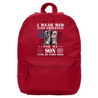 I Wear Red On Fridays For My SON Until He Comes Home 16 in Basic Backpack