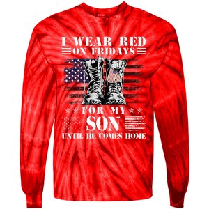 I Wear Red On Fridays For My SON Until He Comes Home Tie-Dye Long Sleeve Shirt