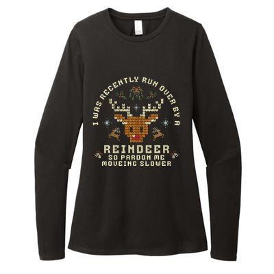 I Was Recently Run Over By A Reindeer Merry Christmas Xmas Womens CVC Long Sleeve Shirt