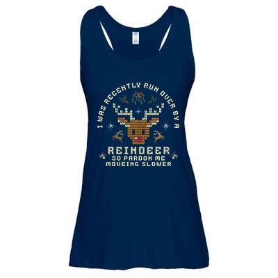 I Was Recently Run Over By A Reindeer Merry Christmas Xmas Ladies Essential Flowy Tank