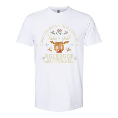 I Was Recently Run Over By A Reindeer Merry Christmas Xmas Softstyle CVC T-Shirt