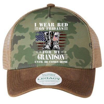 I Wear Red On Fridays For My GRANDSON Until He Comes Home Legacy Tie Dye Trucker Hat