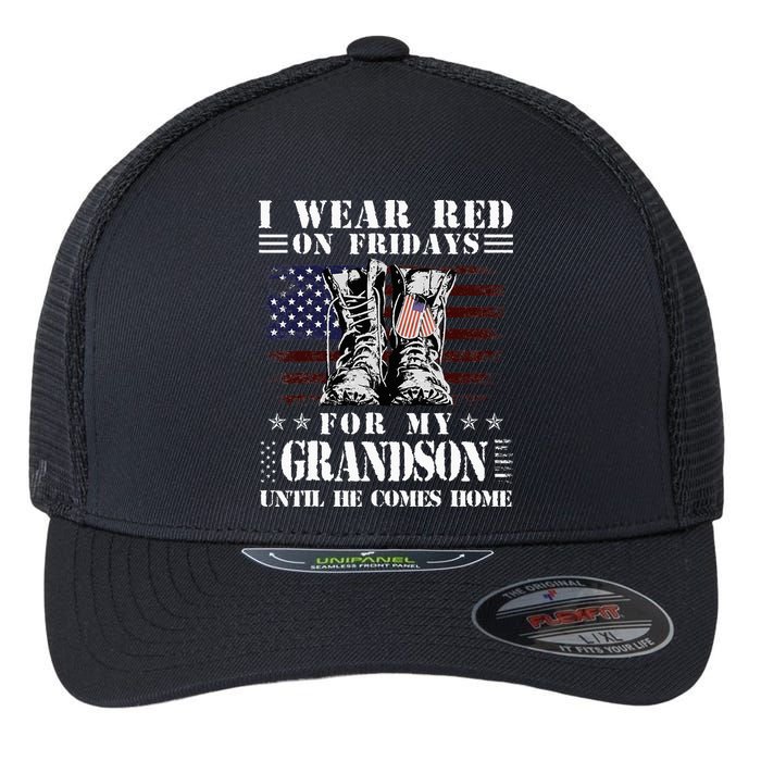 I Wear Red On Fridays For My GRANDSON Until He Comes Home Flexfit Unipanel Trucker Cap