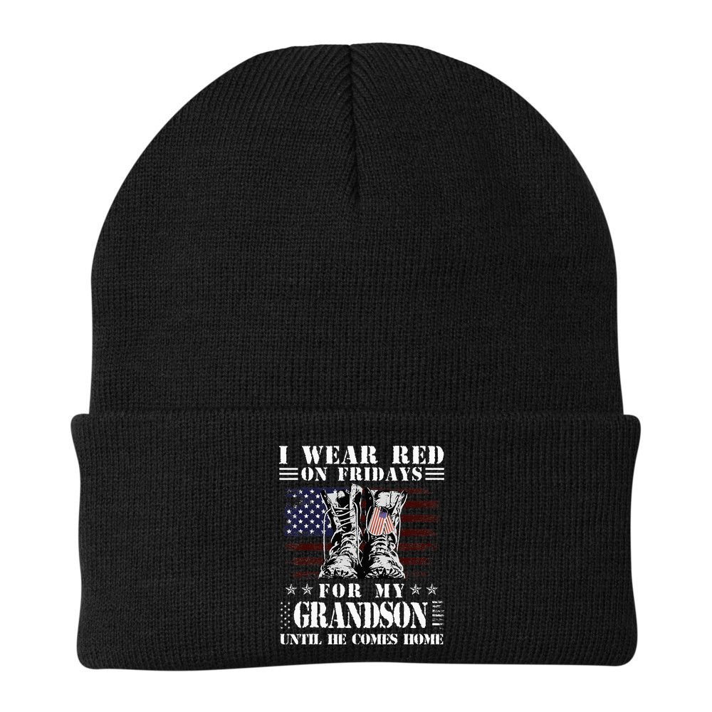 I Wear Red On Fridays For My GRANDSON Until He Comes Home Beanie