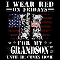 I Wear Red On Fridays For My GRANDSON Until He Comes Home Drawstring Bag