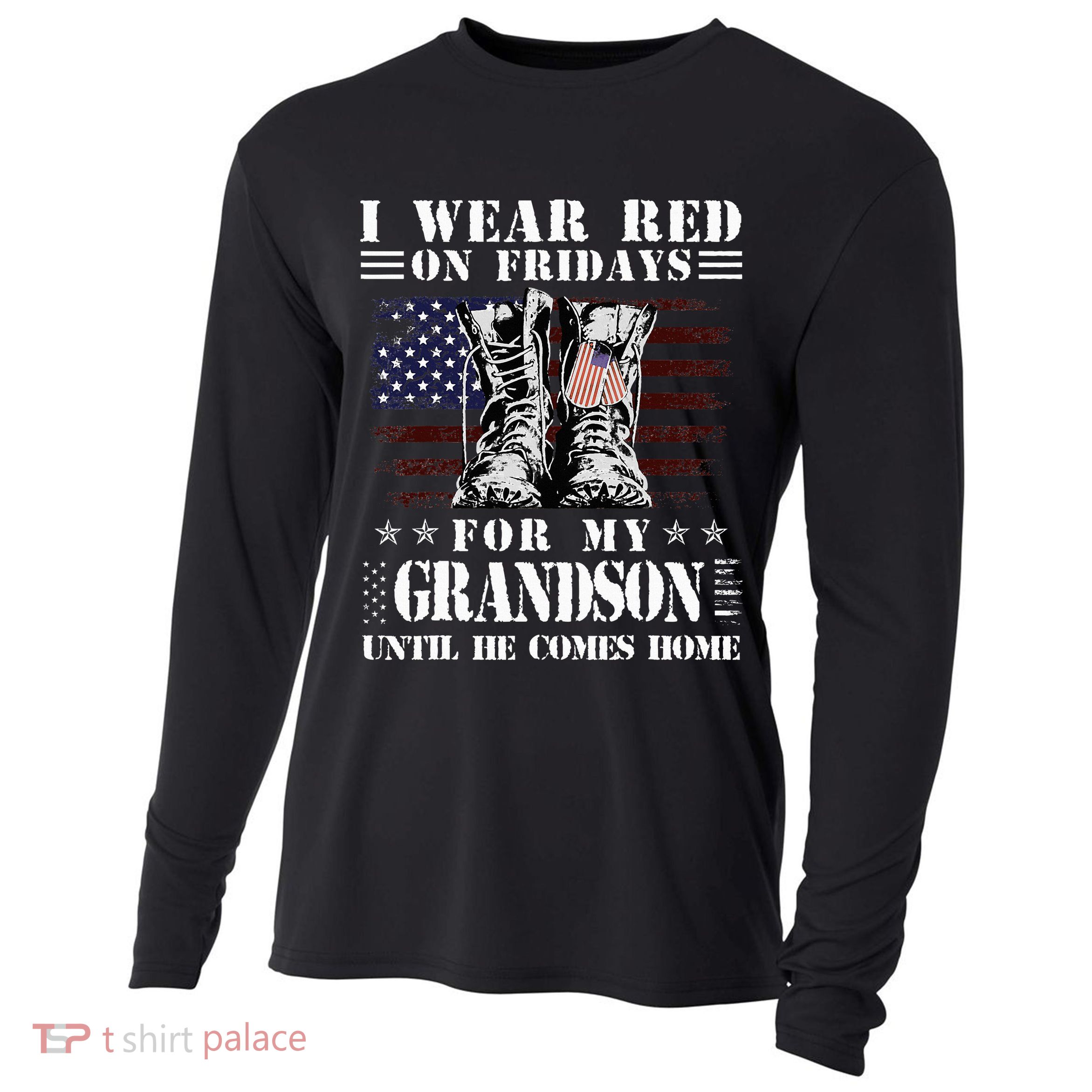 I Wear Red On Fridays For My GRANDSON Until He Comes Home Cooling Performance Long Sleeve Crew